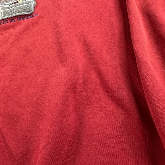 VINTAGE 90s Grandpa Sweatshirt Mens 2XL Red Gray Retired Grandkids Crweneck READ - Picture 8 of 15